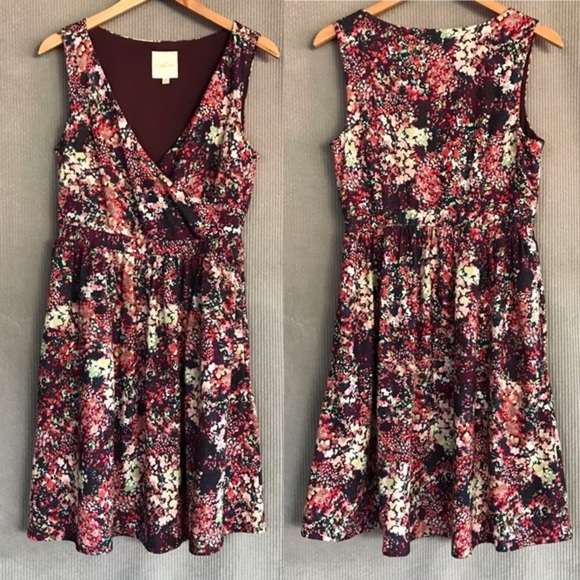 MODCLOTH floral faux wrap midi dress mimi romantic mod cloth medium flirty girly - Picture 2 of 16